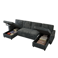 Huichen Hogar personalizado en forma de U plegable esquina plegable sofá cama extraíble para sala de estar sofá viene cama modelo de lujo con almacenamiento