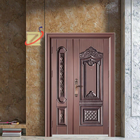ZS personnalisé moderne luxe Impact certifié Double sécurité portes d'entrée avant en acier inoxydable coupe-vent côté fini intérieur