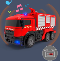 2in1 Mainan Anak Remote Control Truk Pemadam Kebakaran Robot Elektrik Semprot Air, Mobil Deformasi Satu Tombol