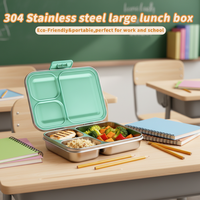 Boîte à lunch bento en acier inoxydable 304, boîte à lunch en métal pour adultes