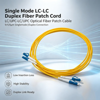 Cordon de brassage optique LC vers LC monomode duplex 9/125μm avec gaine PVC jaune pour centre de données FTTH