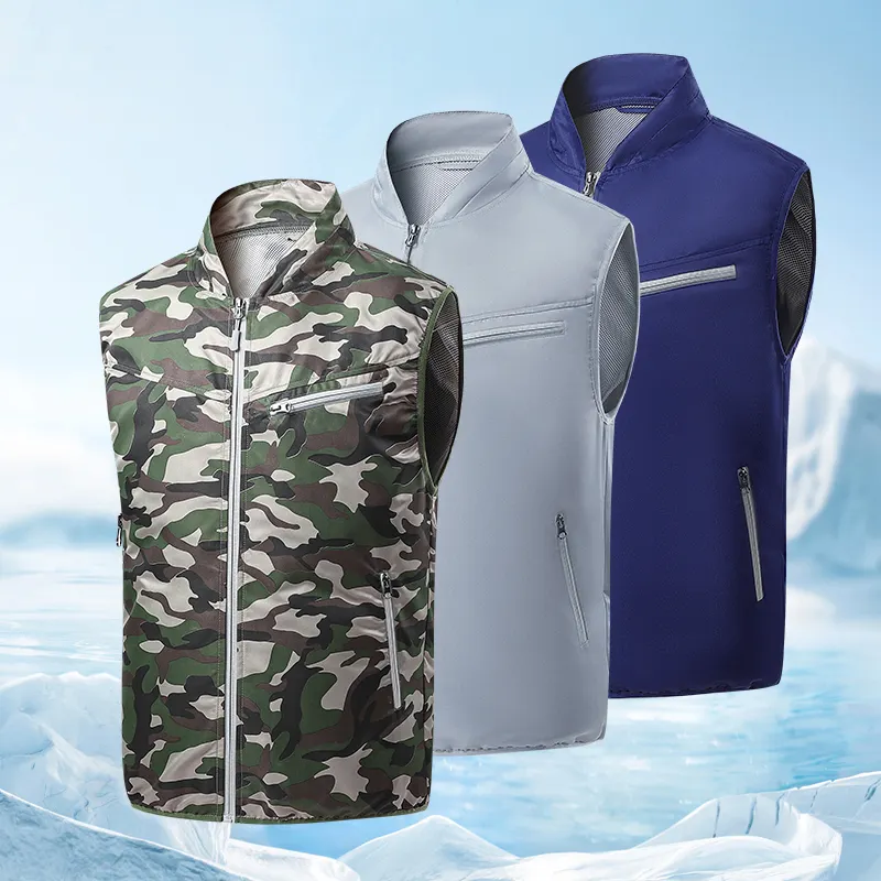 Construction Outdoor Work Suit Dual Fan Cooling Vest Permeability Fan Air Conditioning Cooling Vest For Men Women