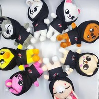 Peluche de 20 cm de personnage de dessin animé Stray Kids, Bbokari Leebit Wolf Chan Puppym, cadeau pour enfants, adultes et fans, fabriquée en coton PP