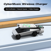 Meilleur chargeur sans fil magnétique rotatif à double moteur 25W 4-en-1 avec charge rapide et haut-parleur pour téléphone, montre connectée et écouteurs