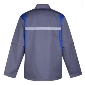 Chemise de travail en gros, veste de travail pour les ouvriers du bâtiment, vêtements de travail industriels, chemise de travail pour les mines, multi-poches, couleur bleue - Product Image 4