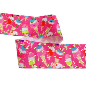 Cinta de grogrén con estampado de postres y detalles de lámina dorada para manualidades, envoltura de regalos y decoración de fiestas, surtido de sandía - Product Image 6