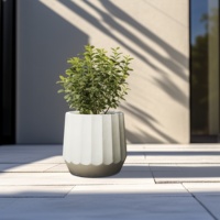 Ventes en gros de pots de fleurs en béton écologiques résistants aux UV blancs de 26/36/47 cm pour le jardin - Ronglin