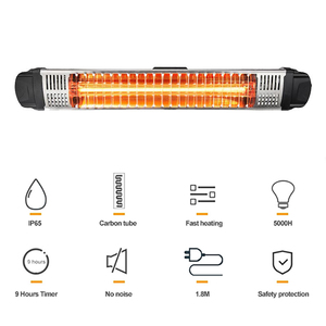 Calentador de Patio a Gas GNEE, Moderno, de Pared, Infrarrojo, para Exteriores, con Cúpula de Acero y Encendido por Pulsador - Product Image 3