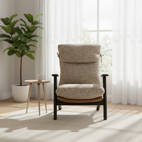 Fauteuil de loisirs orange à dossier haut de style Mid-Century, fauteuil d'appoint en bois pour villa, hôtel, salon