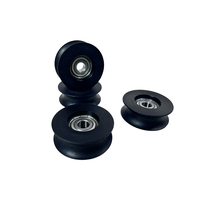 Poulie de guidage rainurée en nylon noir avec roulement 6200Z pour convoyeur, service de découpe, options d'épaisseur 5mm/50mm