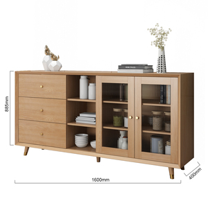 <span class=keywords><strong>Buffet</strong></span> de cuisine avec 2 tiroirs, meuble de rangement au sol avec table console en <span class=keywords><strong>bois</strong></span> - Product Image 6