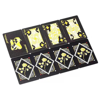 Jeu de cartes à jouer noires en plastique, imperméables et super durables, confortables à tenir, bonne flexibilité, jeu de cartes de poker