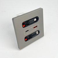 Prise de Courant Intelligente PD20W En Gros pour Maison, Multiprises Électriques à Montage en Surface, 3A, 2 Ports USB, Passe-Câble de Bureau Intelligent, Panneau Mural