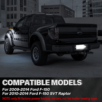 Kit de 8 pièces : Clignotants dynamiques LED pour rétroviseurs + Lampes de courtoisie + Éclairage de plaque d'immatriculation pour Ford F150 SVT Raptor 2009-2014