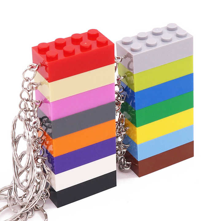 Creative MOC 2X4 High Brick Block Keychain Compatible With Accessories ...