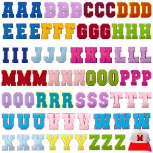 Parches de Letras del Alfabeto Multicolores de Alta Calidad Sin Pedido Mínimo, Parches de Chenilla Brillantes y Peludos - Product Image 1