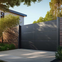 Portail coulissant motorisé automatique avec photocellule de sécurité, design cantilever en bronze, portail électrique en aluminium pour villa, extérieur, hôtel