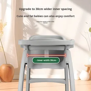 Silla de Comedor Comercial Multifuncional Portátil de Plástico Gris para Niños de 1 a 4 Años, Uso en <span class=keywords><strong>el</strong></span> Hogar y Restaurantes QH - Product Image 4