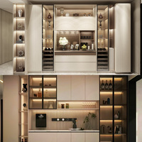 Meuble de rangement pour vin et spiritueux, style moderne personnalisé, en bois massif et acier inoxydable, réglable
