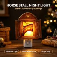 Lampe de chevet LED vintage rustique en forme d'écurie de cheval, à capteur, pour chambre à coucher, vente en gros