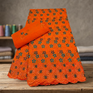 Tela de Encaje Voile Bordada de Lujo de Alta Calidad, 100% Algodón Ecológico con Pedrería, 51-52 Pulgadas de Ancho, Decoración Tradicional para el Hogar - Product Image 3