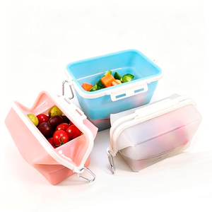Folding Silicone Containers Box Reusable <b>Silicon</b> Food Storage Fresh-keeping <b>Silicon</b> Freezer Food Storage Bag Pouch for Food Pack - Product Image 1