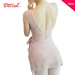 Dttrol New arrival Ballet dancewear pink leotard with skirt indoor dance training leotard gymnastic for women