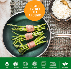 Poêles à frire antiadhésives en <span class=keywords><strong>aluminium</strong></span> saines avec poignée résistante à la chaleur, ustensiles de cuisine <span class=keywords><strong>sans</strong></span> <span class=keywords><strong>PFOA</strong></span>, disponibles en OEM - Product Image 3