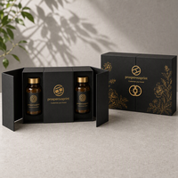 Boîte cadeau rigide à double ouverture avec logo personnalisé, emballage en papier de luxe pour ensemble de flacons cosmétiques