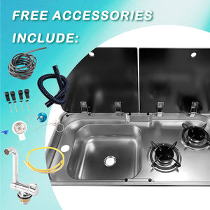 Évier <span class=keywords><strong>de</strong></span> <span class=keywords><strong>camping</strong></span>-<span class=keywords><strong>car</strong></span> JDA SS304 avec cuisinière à gaz à double brûleur, évier et cuisinière adaptés aux <span class=keywords><strong>camping</strong></span>-cars, caravanes, bateaux, yachts, <span class=keywords><strong>camping</strong></span>-cars, motorhomes - Product Image 6