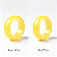 Bague en jadéite jaune naturelle de type A, anneau uni, bijou unisexe en jade, cadeau pour hommes et femmes