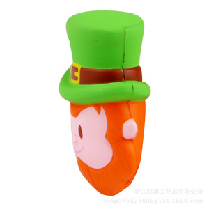 Pu Foam Slow <b>Rebound</b> Leprechaun Fidget Toy For Kids 2-4 Years Unisex Cartoon Stress Relief Decorative Figure - Product Image 2