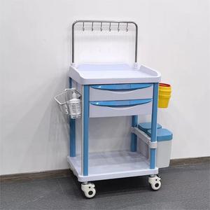 Ziekenhuismeubilair 5 Lades Medische Anesthesie Trolley Plastic Nood Trolley Infusiepomp Trolley - Product Image 2