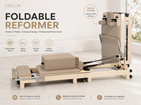 Machine de Pilates Reformer Pliable et Ajustable en Bois d'Érable Premium et Durable pour la Maison, la Salle de Sport et l'Utilisation en Studio de Pilates (Usage Santé)