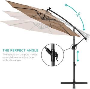 Sombrilla LED alimentada por energía Solar para <span class=keywords><strong>patio</strong></span> exterior, farol colgante de mercado para <span class=keywords><strong>Patio</strong></span> trasero, 10 pies - Product Image 2