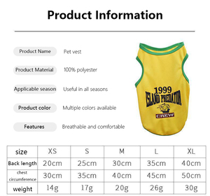 Ropa de verano personalizada para perros, ropa ligera y refrescante para mascotas, tela transpirable de secado rápido, OEM al por mayor para minoristas/ - Product Image 5