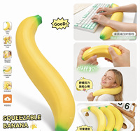 Nouveau produit le plus vendu : Jouet anti-stress créatif en caoutchouc souple en forme de banane, style influenceur transfrontalier, à récupération lente