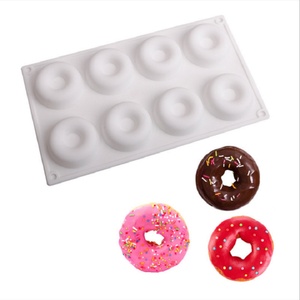 8 Cavity Silicone Donut Cake Mold Baking Pan Non Stick Easy Release Baking <b>Tool</b> - Product Image 1