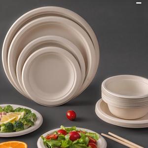 Ensemble d'assiettes <span class=keywords><strong>en</strong></span> papier compostables, assiettes <span class=keywords><strong>en</strong></span> papier blanc biodégradables, assiettes <span class=keywords><strong>en</strong></span> papier naturel blanc pour invités, vaisselle jetable pour fête - Product Image 4
