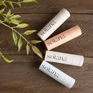 Eco-Friendly Design Round Kraft Paper Cosmetic Lipstick Push Up Tube Packaging For Lip Balm Deodorant