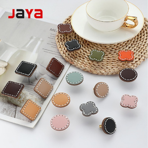 JAYA kenop tarik furnitur kulit gaya Eropa, kenop tarik pegangan pintu lemari lemari kabinet kenop tarik - Product Image 1