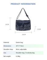 Bolso de Hombro Vaquero Vintage Y2K para Mujer, Bolso Tote de Mezclilla Lavada con Estética de los 90, Bolso Hobo de Lujo Estilo Vaquero Occidental para Damas