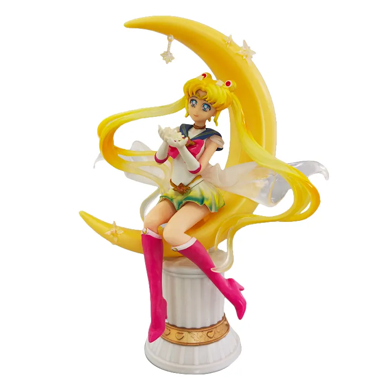 Grosir prajurit cantik Sailor Moon 2 generasi koleksi Model karakter Cosplay tokoh kartun mainan Anime figur PVC