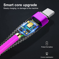 Kabel pengisi daya ponsel, Usb C 2.0 konektor C ke C 60w Pd Rainbow Tipe C