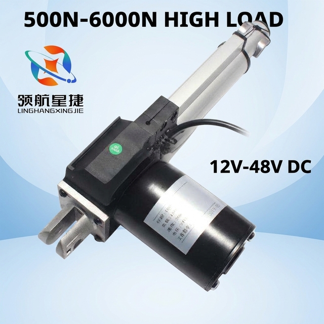 12V - 48VDC 6000N Adjustable Stroke/velocity Large-torque Brushed Electric Linear Actuator, Suitable for Smart Home Applications