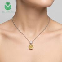 Joyería fina 18K oro blanco laboratorio creado diamante collar HPHT Real Lab diamante cadena de oro