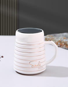 Wholesale 15 oz Retro Diner Style Smiling Inscription Classic Coffee Mug Custom Ceramic Mug Ceramic Tea Cup Cafe Cups - Product Image 5