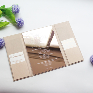 DIY Nuevo producto Fancy letters folio polvo Rosa boda bautismo invitaciones lujo terciopelo Tapa dura invitaciones personalizadas para plani de eventos - Product Image 4