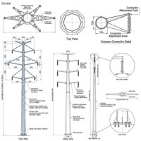 Torre de Acero Tubular para Línea de Transmisión de 132kv, Poste Eléctrico Hexagonal de Acero, Torre de Acero Compuesta para Servicios Eléctricos de 35kv