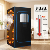 Tente de sauna portable isolée et chauffante à la vapeur, pliable, avec contrôle de température à 9 niveaux, pour la maison et l'amincissement, en vente
